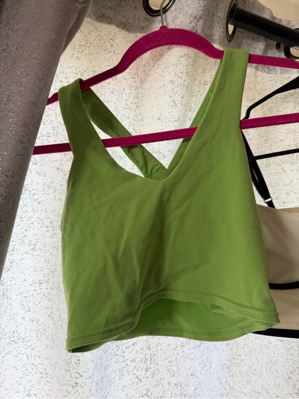 Lime Green alo Cropped Tank Top